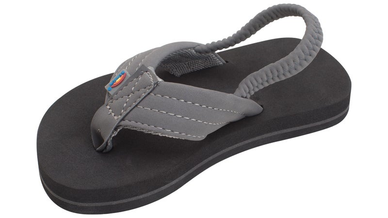 Rainbow Sandals Kid's Grombow's Soft Top Rubber w/Neoprene Strap, Dark Grey, Kid's 05-06 w/backstrap B(M) US - Image 1